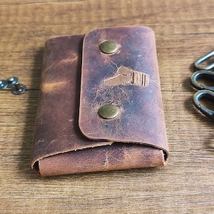 Minimalist Leather Wallet Cinnamon- High-Quality Handmade Front Pocket Wallet w/ Modern Wallet | Leather Accessory Gift Ideas for Him