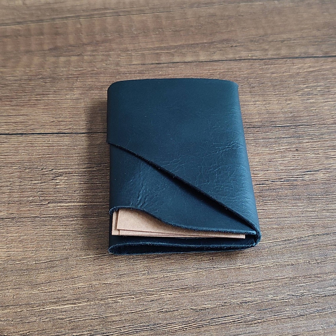 Black - Handcrafted Printed Card Holder with Slips 33