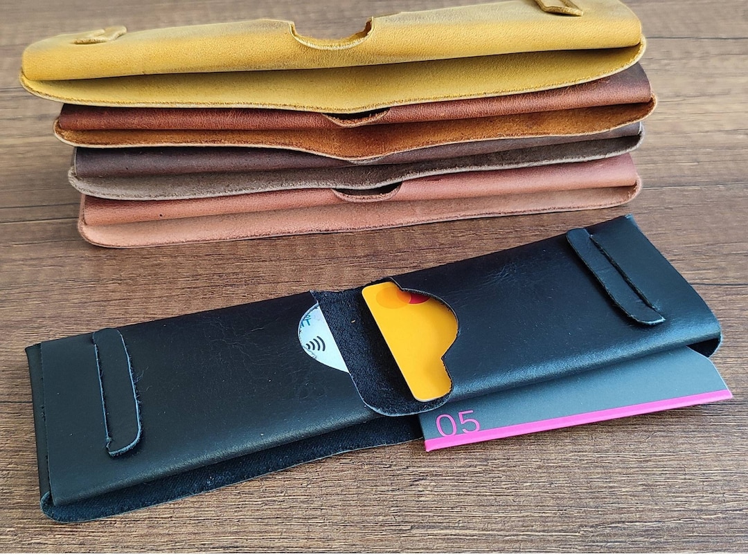 Leather Gift Card Holder Stitchless Palm Card Holder Minimalist High