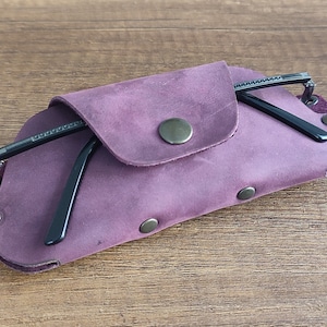 Handcrafted Leather Sunglasses Case-Personalized Glasses Holder-Protective eyeglasses sleeve-Leather spectacle case-Customized glasses cover