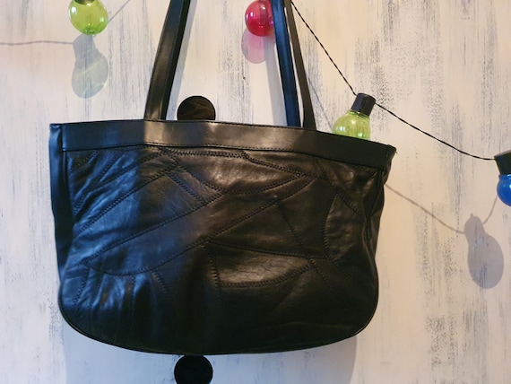 Real leather patchwork bag (A4) - image 4