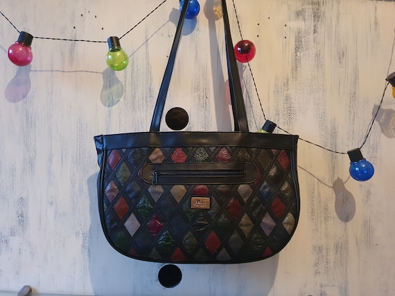 Real leather patchwork bag (A4) - image 2