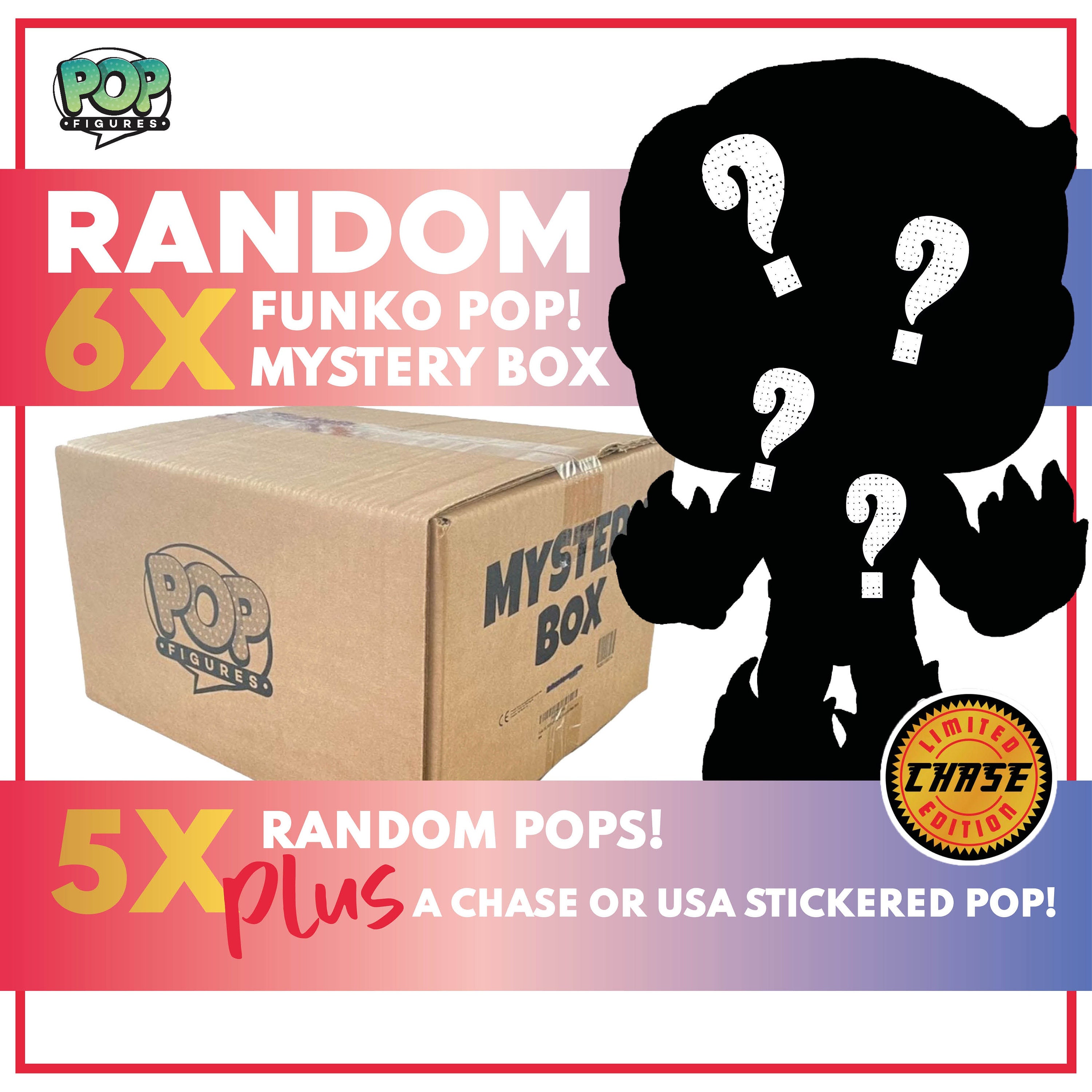 Funko 6 Pop Mystery Box 1 x Chase of 