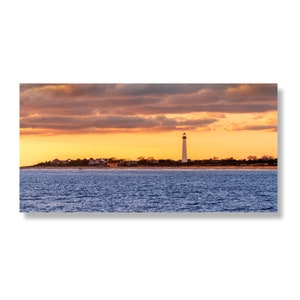 Brilliant Cape May Lighthouse at Sunrise Photo Canvas Print Jersey Shore Decor image 3