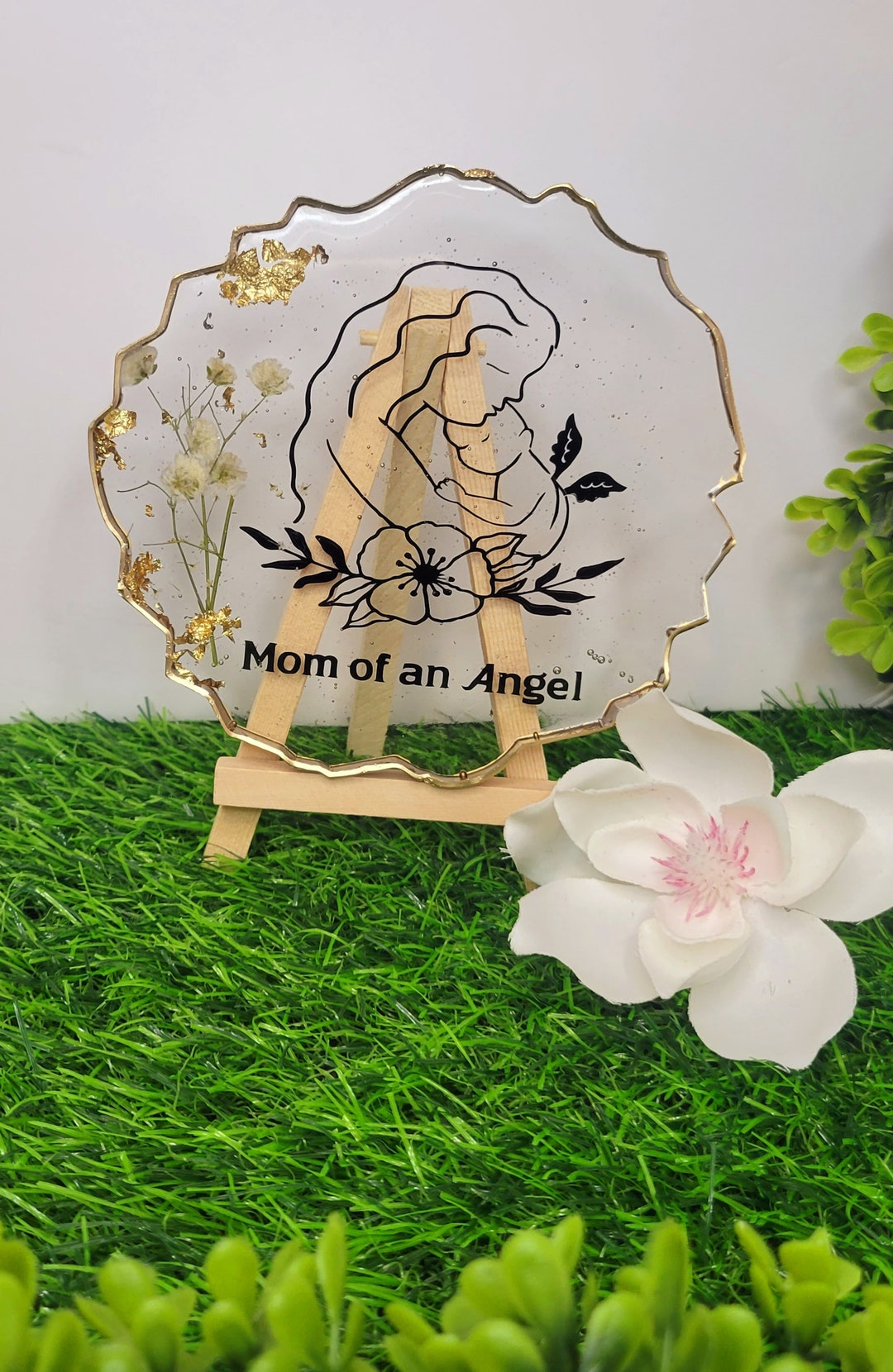 Personalized Memorial Gifts, Clear Plaque, Mom of an Angel, Miscarriage Gift, Memorial Gift