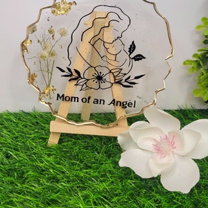 Personalized Memorial Gifts, Clear Plaque, Mom of an Angel, Miscarriage Gift, Memorial Gift, Infant loss, Resin Plaque Memorial