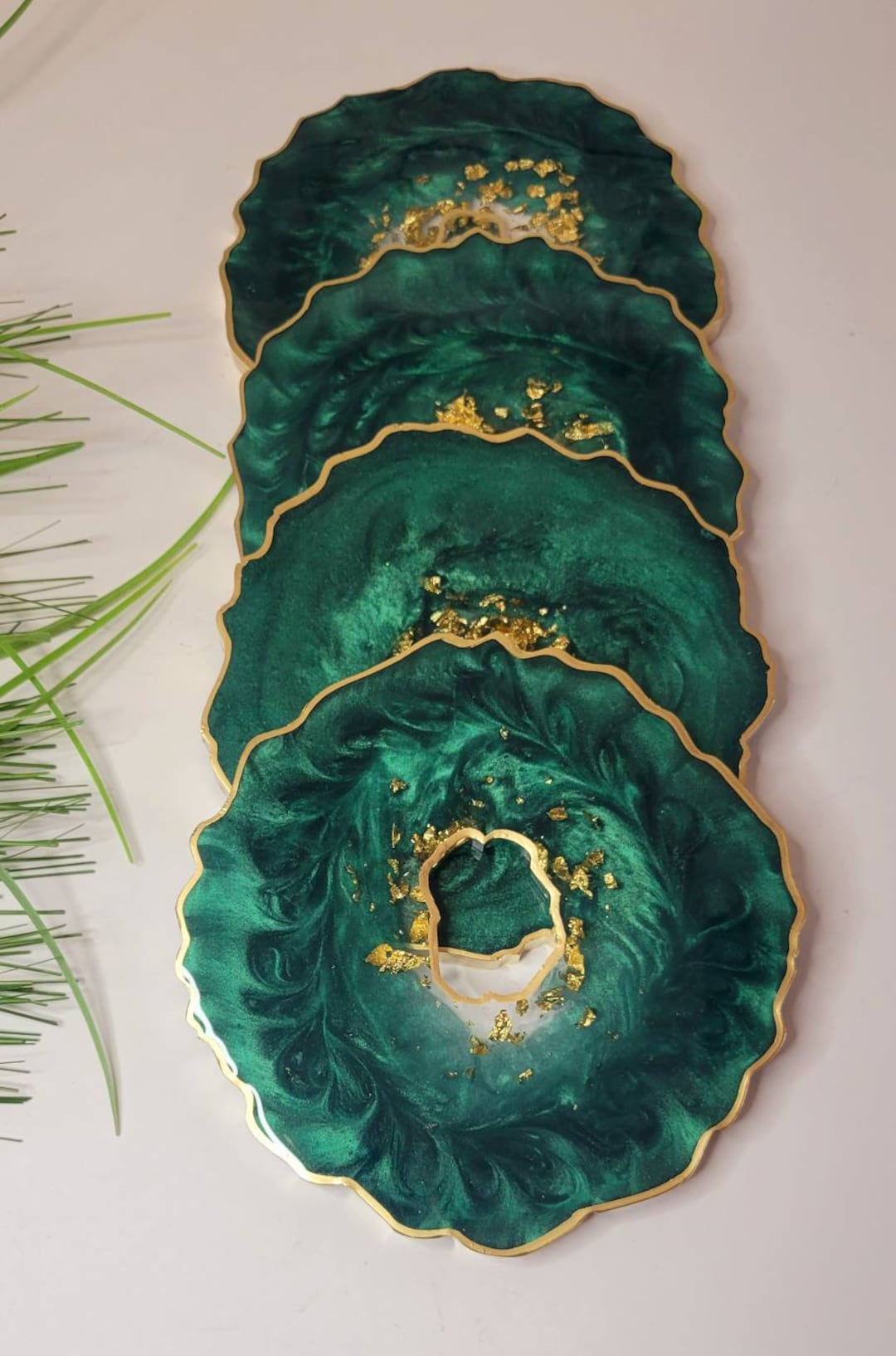 Coasters, Dark Emerald Green Coasters, Wedding Emerald Green, Quinceañera Decor, Wedding Decor