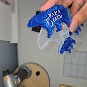 Father&#39;s Day, Gifts, Papa bear, Keychain, Personalized, Resin