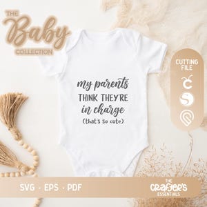 Meine Eltern glauben, sie haben das Sagen (so süß) | Baby Sprüche | Onesies design | T-Shirt Motiv | Tassen | Aufkleber | Gekritzel