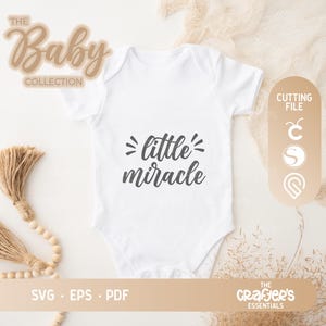 Pequeño milagro / Dichos para bebés / Diseño de monos / Diseño de camisetas / Tazas / Pegatinas / Garabatos