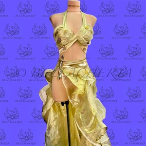 Halter top and High Slit Frilled Maxi Skirt Set