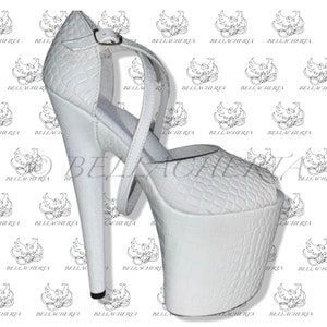 Python Embossed Leather Ankle Strap Heels