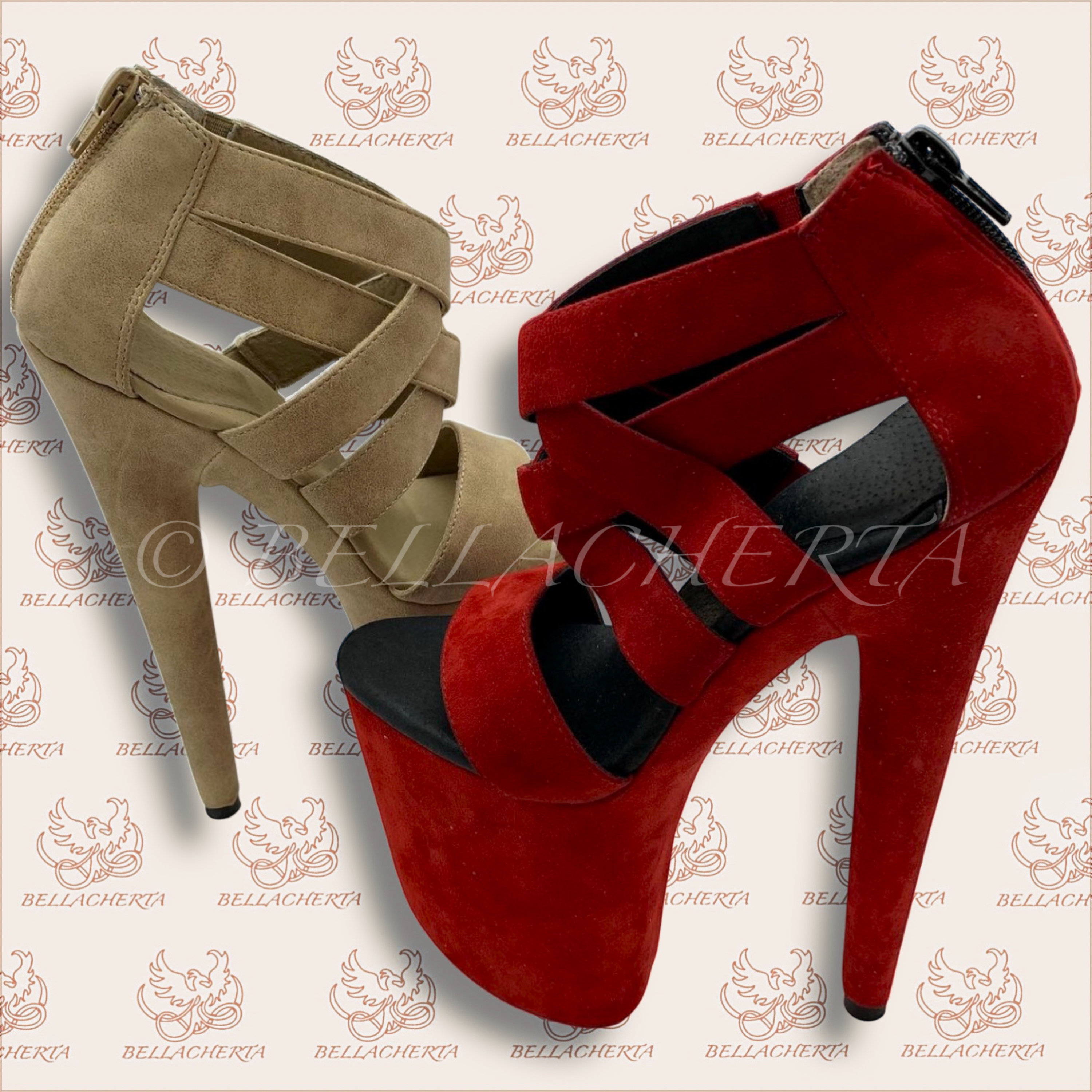 Red 6 inch heels best sale