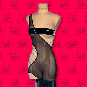 Futuristic Swank Sheer Cutout Dress Sexy Halloween Choice