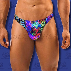 Men&#39;s Sexy Thong Pouch Underwear Swimsuit Low Rise Trunks Briefs