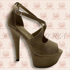Smooth Leather X Ankle Strap Heels