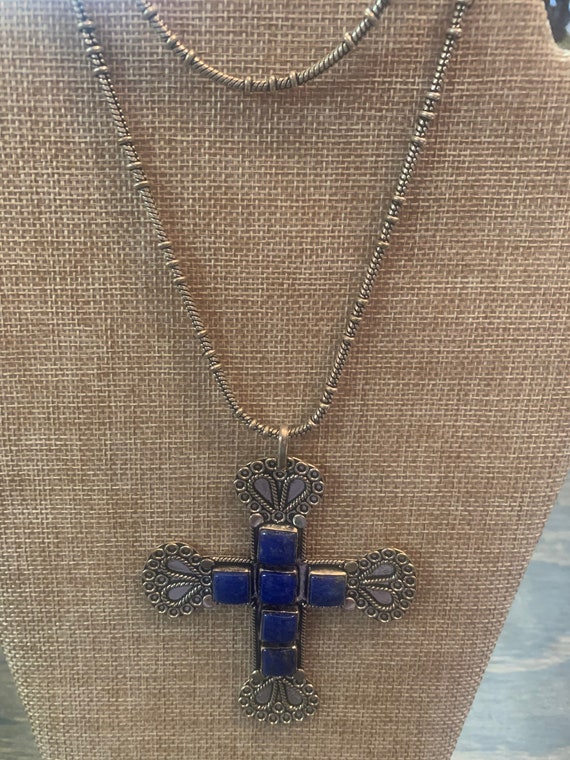 Lapis Cross & Chain