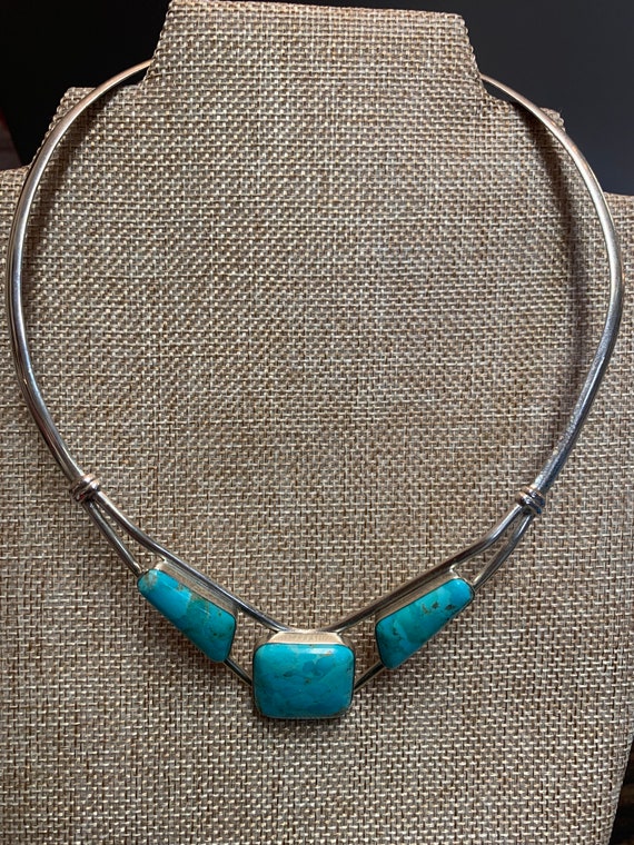 Jay King DTR Sterling Silver and Turquois Choker