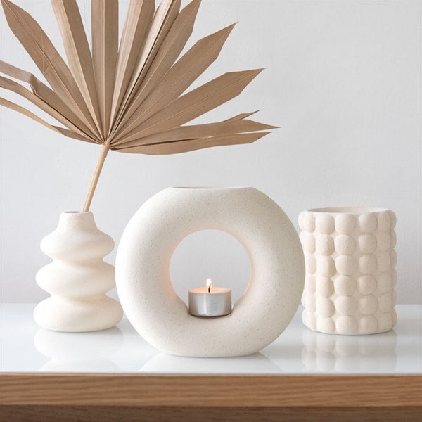 Pot de fleurs - pot de fleur en dolomite - décoration tendance et minimaliste- idee cadeau femme original