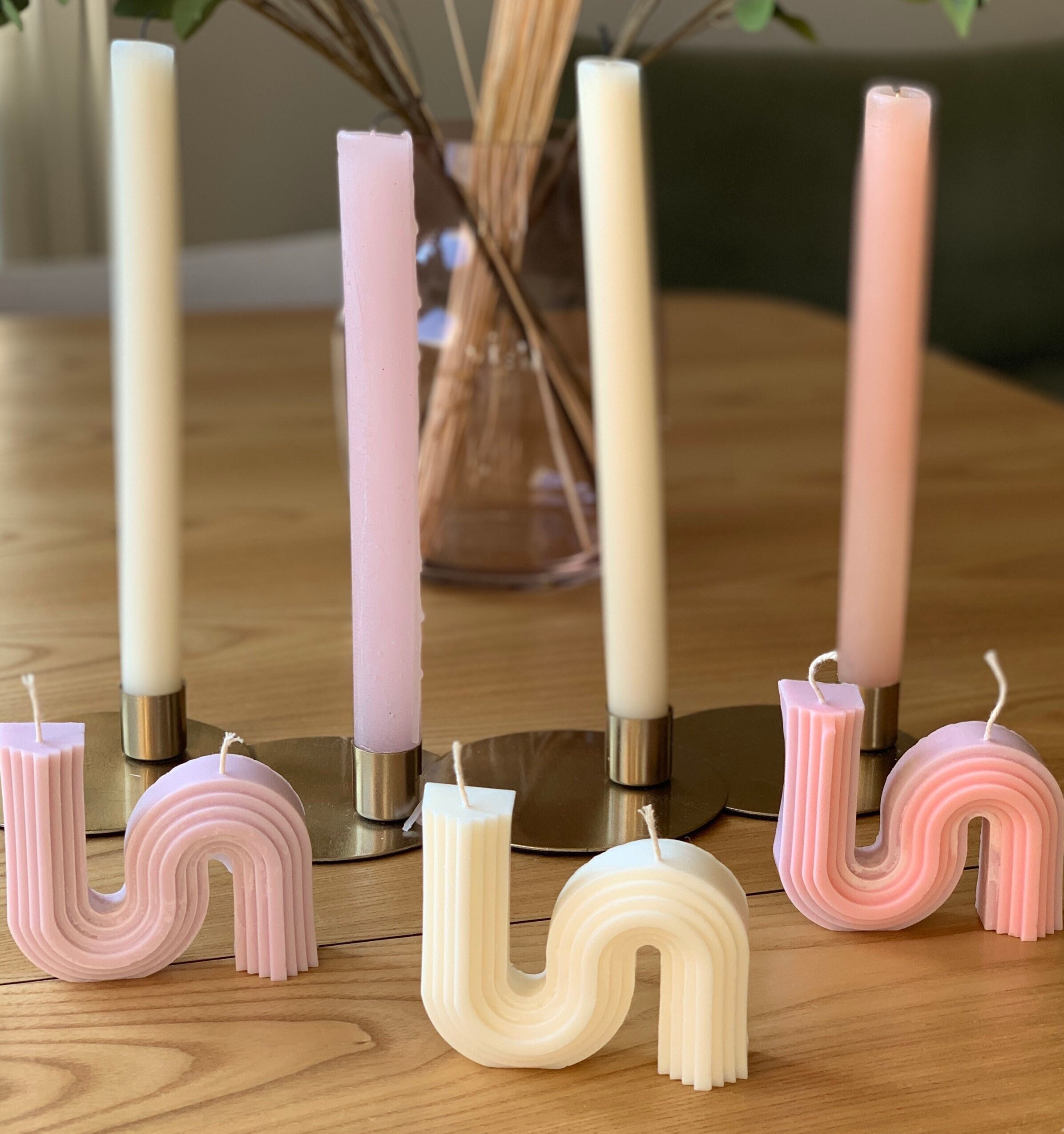 Lot de 3 Bougies Arche Couleur Pastel à La Cire Soja