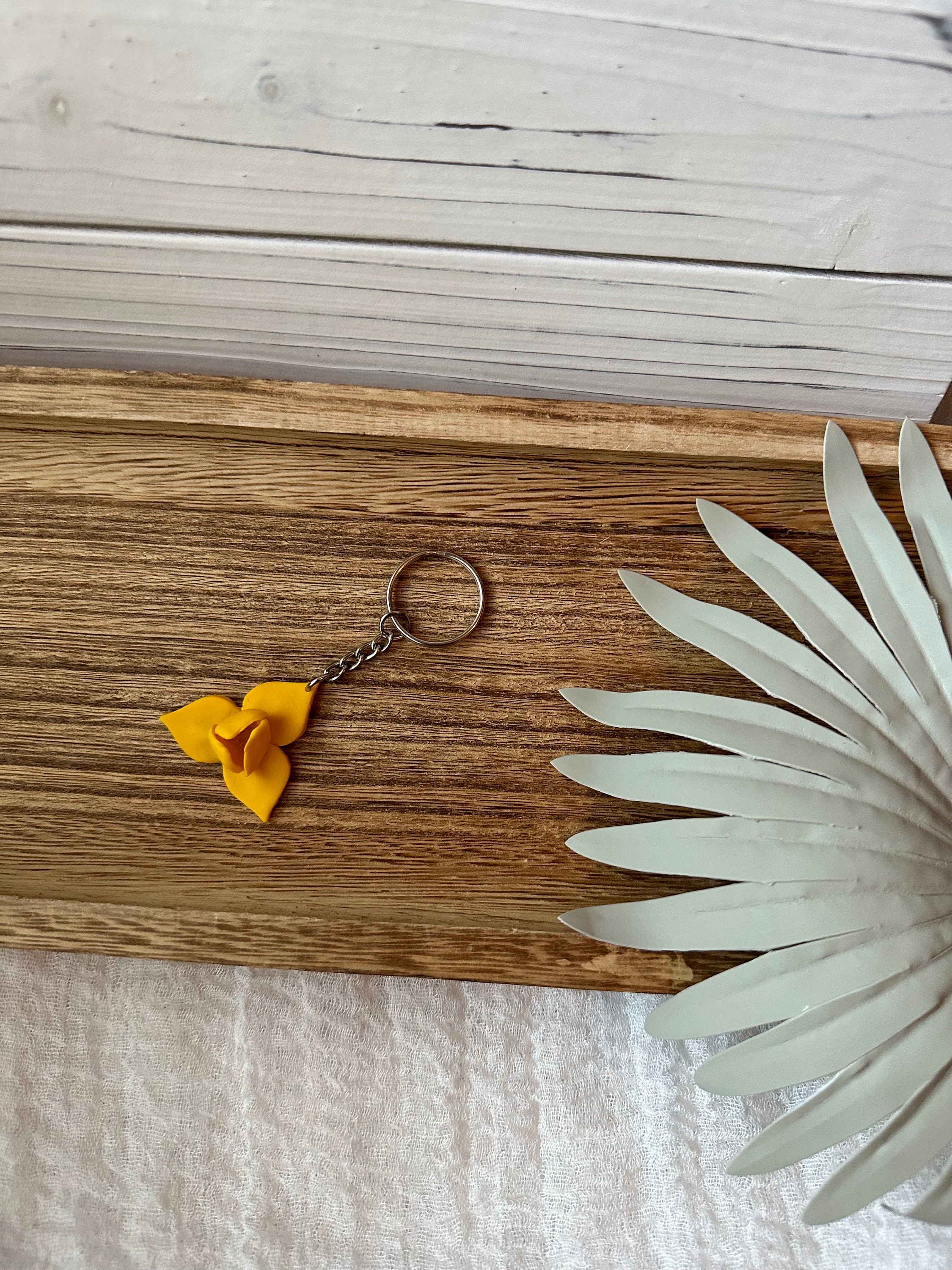 Romdoul Clay Keychain | Khmer National Flower | Khmer Keychain