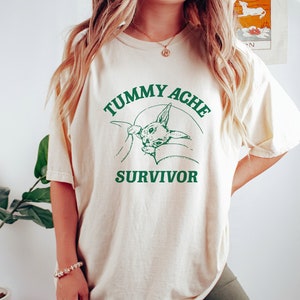 Tummy Ache Survivor T Shirt, Tummy Ache Tee, Meme T Shirt, Vintage Cartoon T Shirt, Aesthetic Tee, Unisex T Shirt
