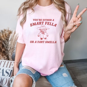 Are You A Smart Fella Or Fart Smella Retro Cartoon T Shirt, Weird T Shirt, Meme T Shirt, Trash Panda T Shirt, Unisex zdjęcie 7