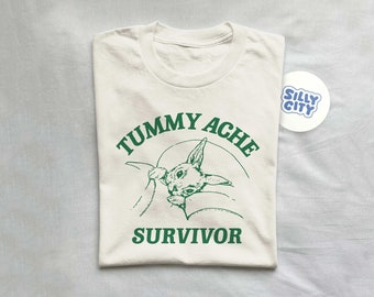 Tummy Ache Survivor T Shirt, Tummy Ache Tee, Meme T Shirt, Vintage Cartoon T Shirt, Aesthetic Tee, Unisex T Shirt