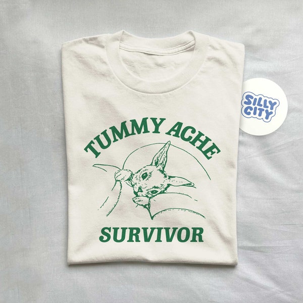 Tummy Ache Survivor T Shirt, Tummy Ache Tee, Meme T Shirt, Vintage Cartoon T Shirt, Aesthetic Tee, Unisex T Shirt