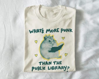 public library punk - unisex t shirt, bookworm tee, book lover t shirt, library t shirt, funny reading t shirt, funny teacher shirt