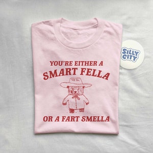 Are You A Smart Fella Or Fart Smella Retro Cartoon T Shirt, Weird T Shirt, Meme T Shirt, Trash Panda T Shirt, Unisex zdjęcie 3