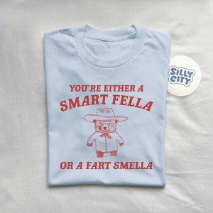 Are You A Smart Fella Or Fart Smella Retro Cartoon T Shirt, Weird T Shirt, Meme T Shirt, Trash Panda T Shirt, Unisex zdjęcie 4