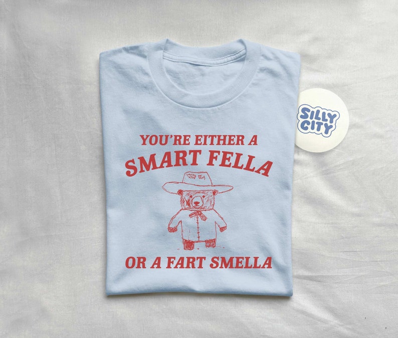 Are You A Smart Fella Or Fart Smella Retro Cartoon T Shirt, Weird T Shirt, Meme T Shirt, Trash Panda T Shirt, Unisex zdjęcie 4