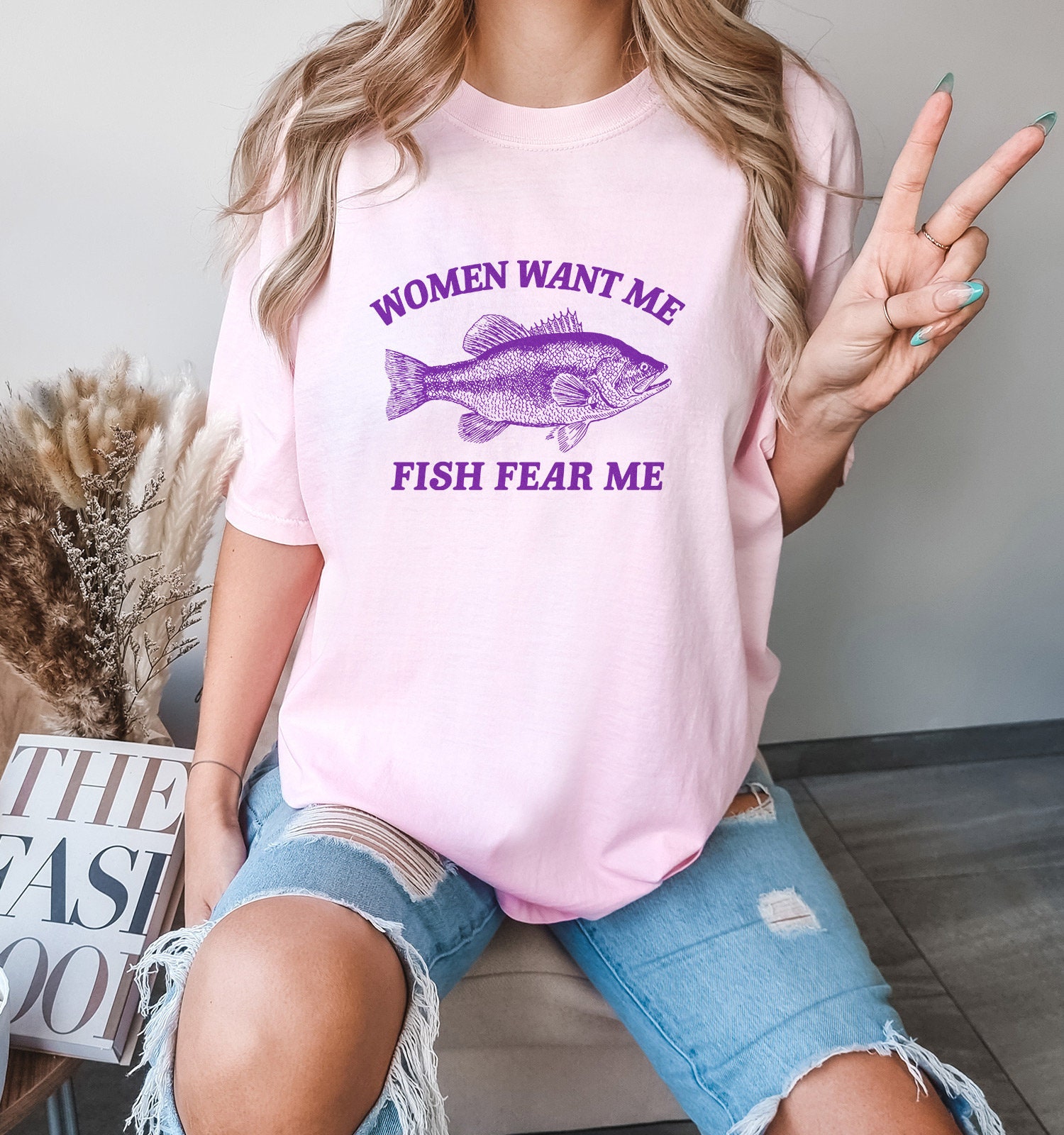 Women Want Me Fish Fear Me, Vintage Drawing T Shirt, Meme T Shirt