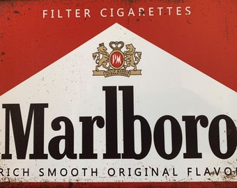 Vintage Tin Signs 9 variedades de cigarrillos disponibles Decoración de pared nostálgica