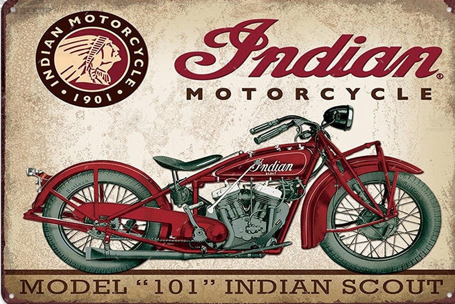 Vintage Motorcycle Tin Signs 9 Varieties Available Nostalgic Wall Decor Etsy