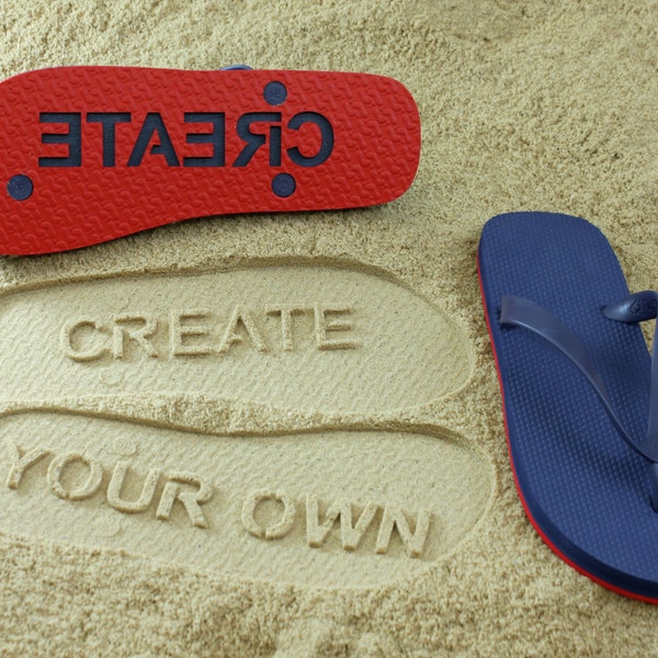 Create your own Flip Flops with sand imprint - Many colors to choose from