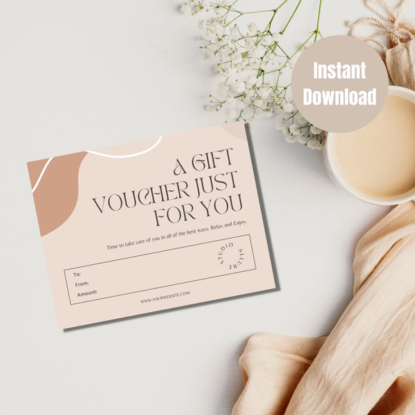 Editable Mother's Day Gift Certificate Template, Personalized Gift Coupon for Mom, Photography Business Logo, Printable Instant DIY Gift