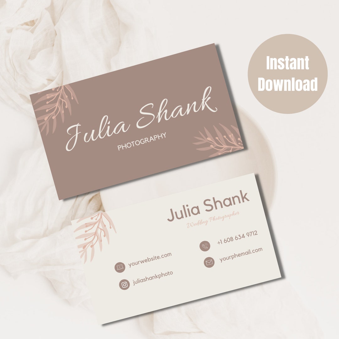Business Card Template EDITABLE Business Card ETSY MINIMAL Etsy Business Card Template EDITABLE Business Card ETSY MINIMAL Etsy