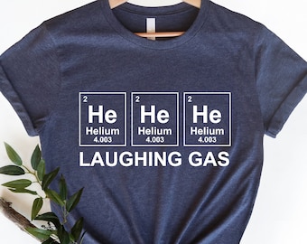 T-shirt Uomo He He Laughing Gas - 100% Cotone, Fantasia Chimica Divertente, Taglie S-5XL
