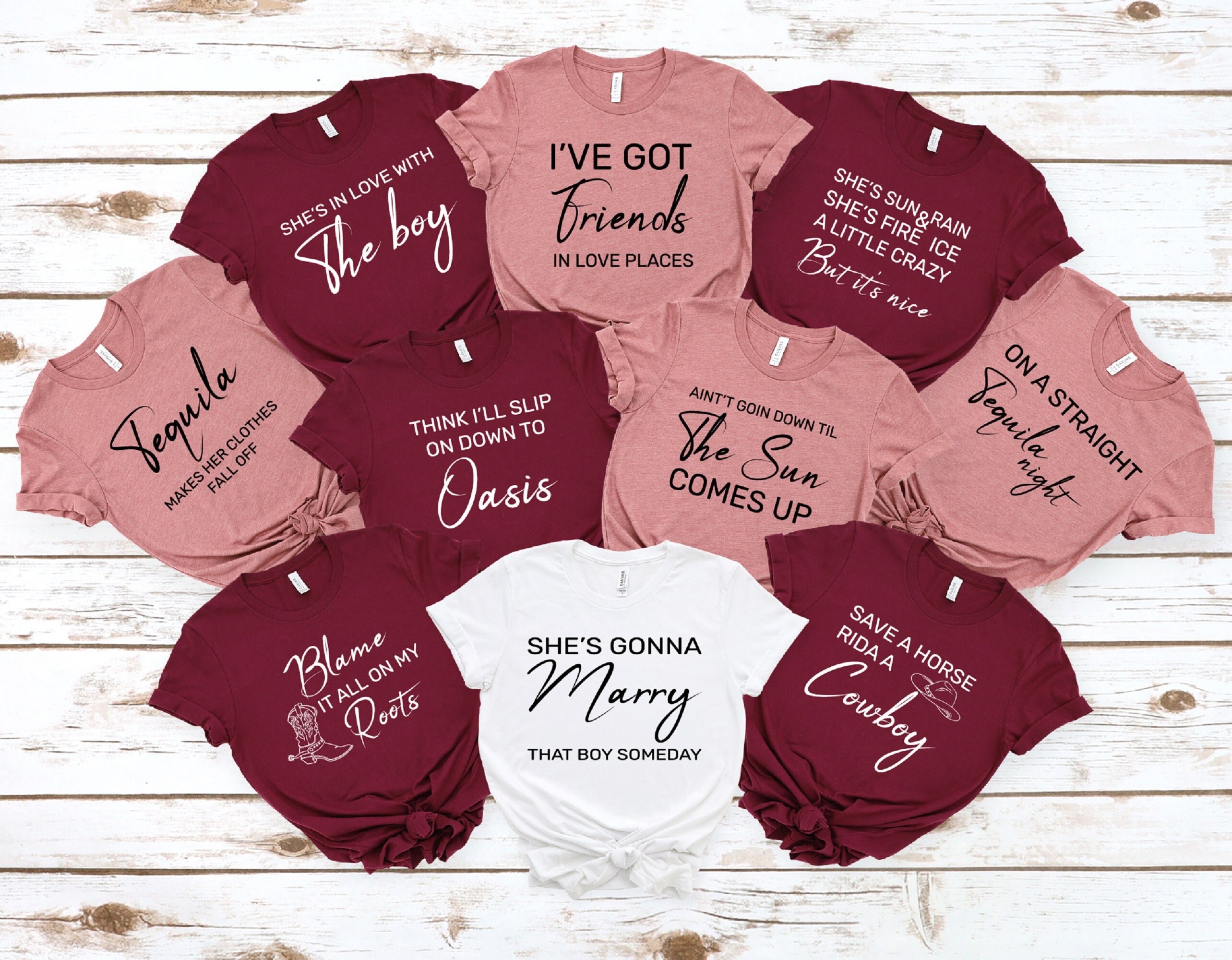 Country Bachelorette Party Shirts Country Song Lyrics Shirt Etsy