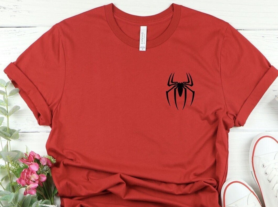 Discover Pocket Spider Shirt, Spiderman Tshirt, Spiderman Superhero Shirt, Small Spider Shirt, Spider Lover Tee, Halloween Shirts, Animal Shirt