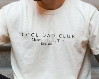 Cool Dads Club Shirt, Comfort Colors® Dad Tee, Custom EST Father Shirt, Funny Dad Gift, Minimalist Daddy Tshirt