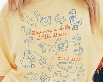 Silly Goose Pregnancy Announcement Shirt, Funny Goose Couple Gift, Comfort Colors Shirts, Pregnant Reveal Tee, Future Mom Dad Parents