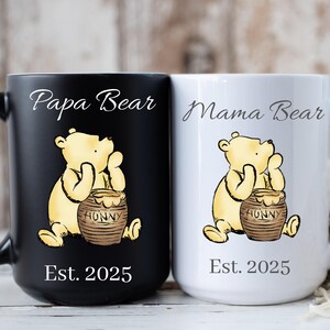 Custom Mama Bear Mug, Papa Bear Mug Gift, Matching Mug, Personalized New Parents Coffee Cups, Baby Shower Gift For New Mom or Dad