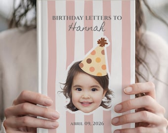 Custom Birthday Letters Personalized Kids Face Photo Hardcover Journal | Custom Memory Book for New Mom