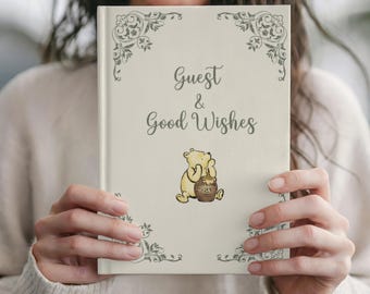 Classic Winnie the Pooh Guestbook, Guest & Good Wishes for baby Guestbook, Baby Shower Guest Book, Parents To Be, Baby Shower Decorations