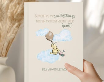 Bear Baby Shower Guest Book, Pooh Guestbook, Wishes for baby Guestbook, Parents To Be, Baby Shower Decor, Neutral Baby Shower Keepsake gift