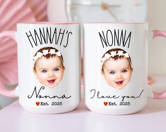Personalized Mug with Baby Photo, Custom Baby Face Mug, New Grandma Birthday Gift, Picture Coffee Mug for Grandma, New Grandmother Gifts