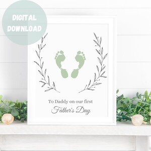 Primer regalo del Día del Padre, Nuevo regalo de papá, Huella de regalo de papá, Tarjeta imprimible del Día del Padre, Poema de papá, Regalo del hijo, Regalo de papá de la hija